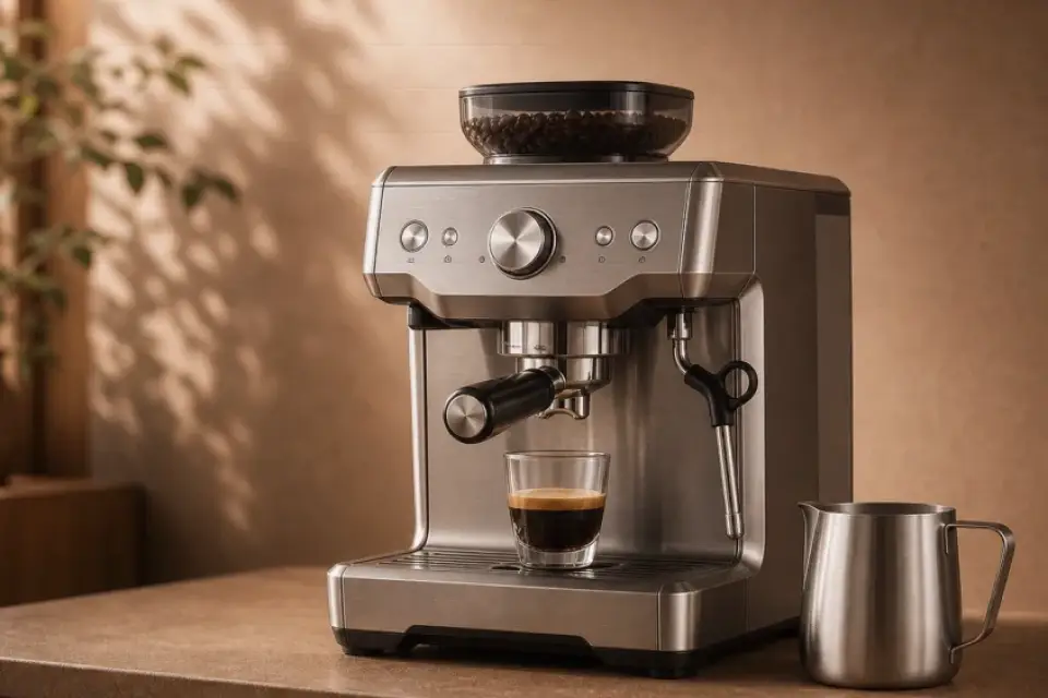 Emotionaler Kaffeemoment zu french press schwankt im geschmack nach der reinigung