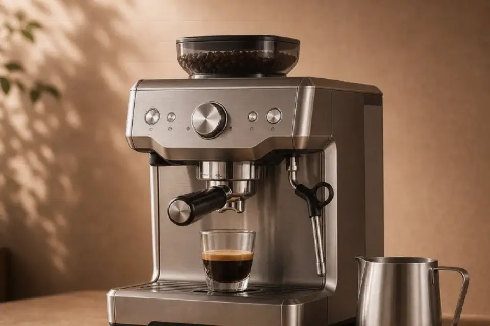 Emotionaler Kaffeemoment zu kaffeevollautomat läuft zu langsam am morgen