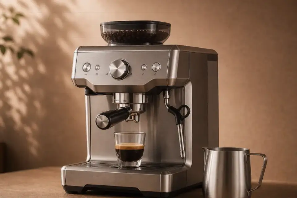Emotionaler Kaffeemoment zu milchaufschäumer hat wenig aroma nach dem bohnenwechsel