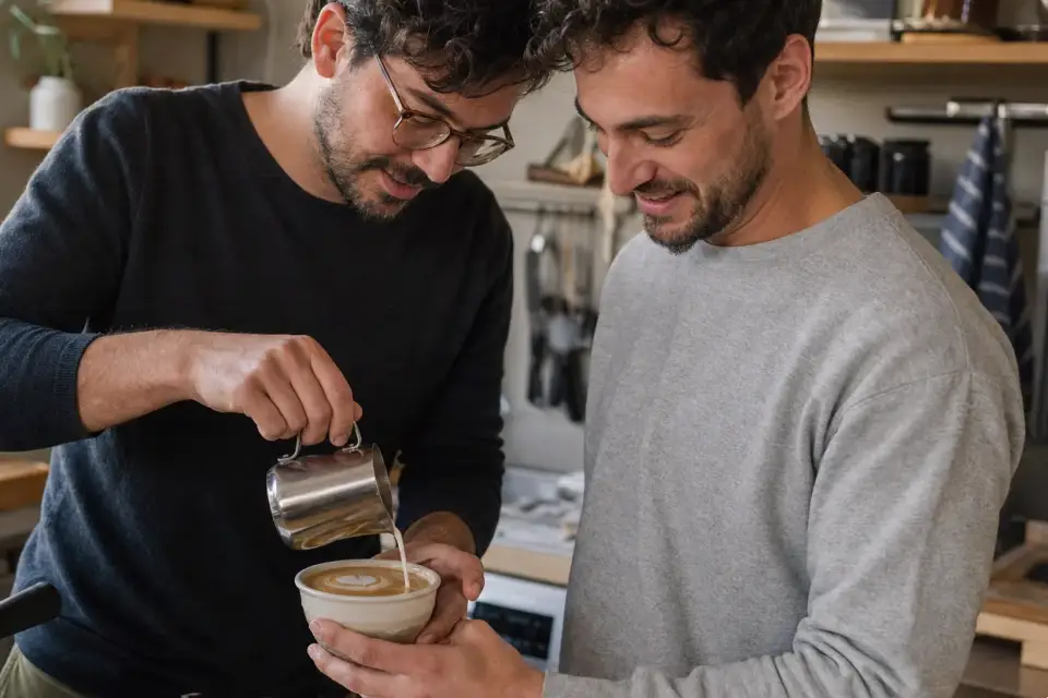 Emotionaler Kaffeemoment zu barista-waage für kleine küchen mit leisem betrieb