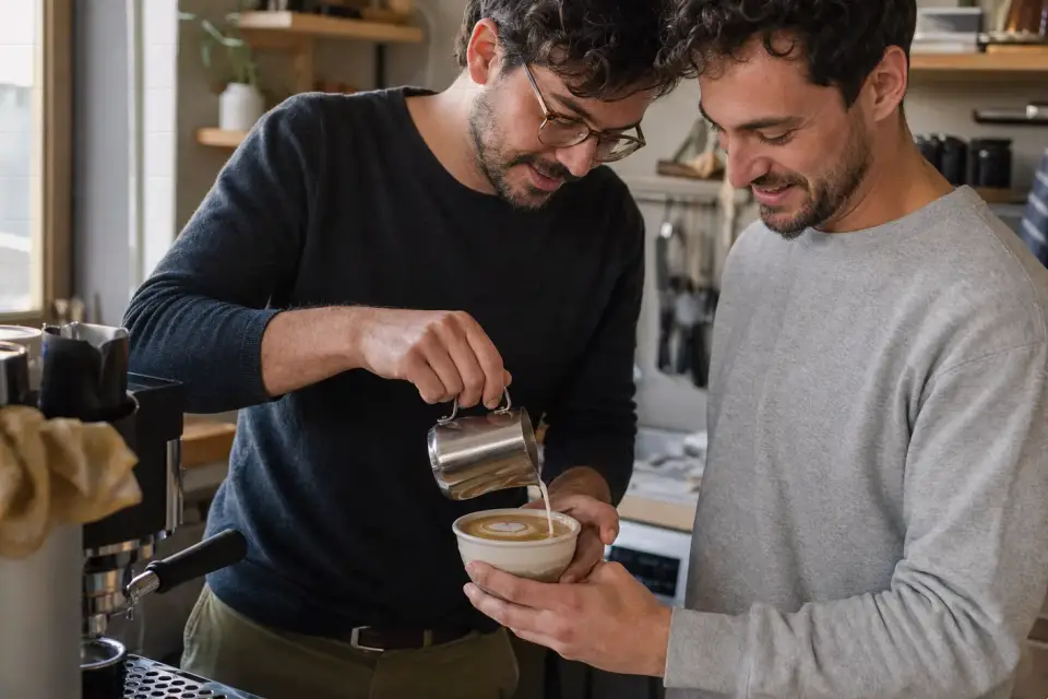 Emotionaler Kaffeemoment zu leveler für anfänger mit einfacher reinigung