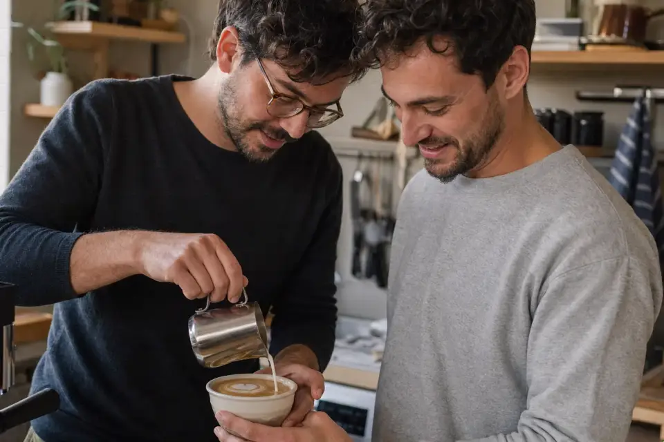 Emotionaler Kaffeemoment zu milchkännchen für anfänger mit einfacher reinigung