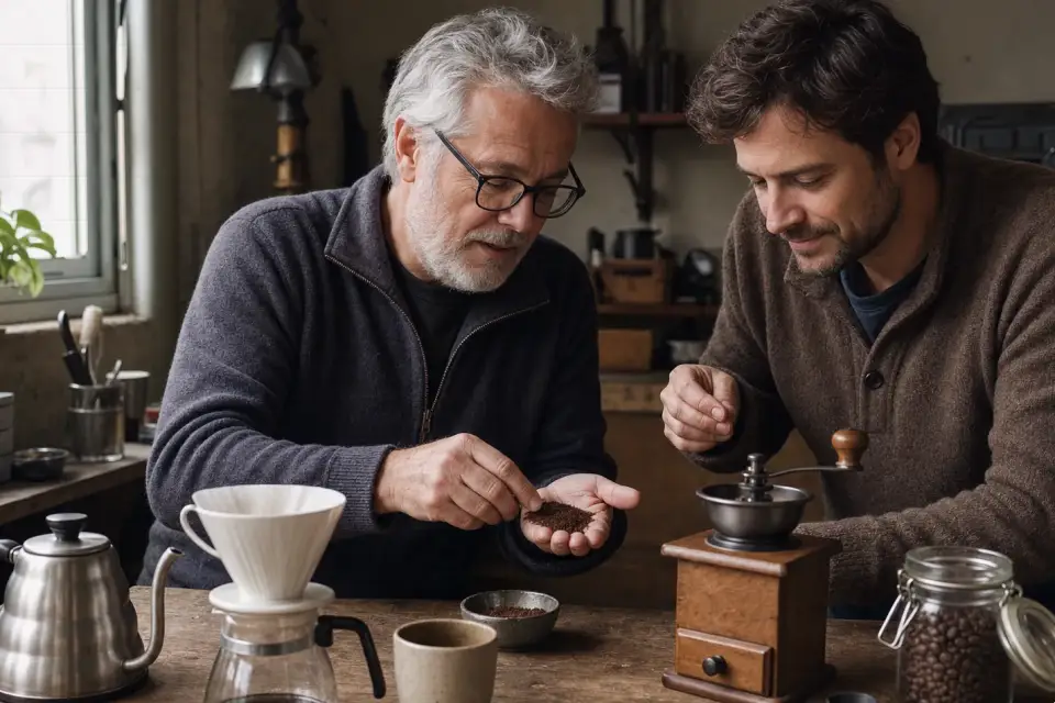 Emotionaler Kaffeemoment zu aeropress-kaffee zubereiten für mehrere tassen mit hartem wasser