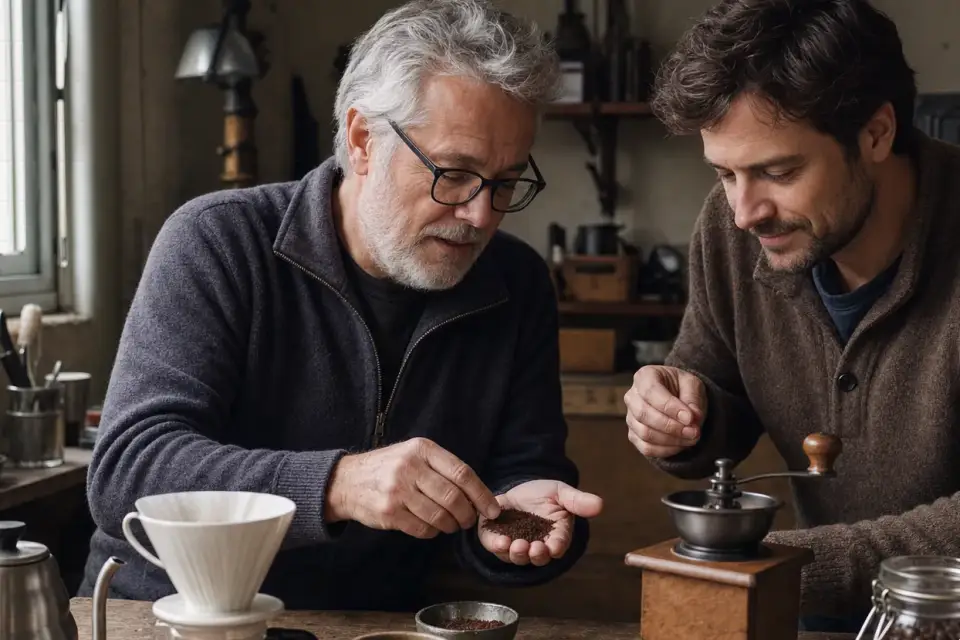 Emotionaler Kaffeemoment zu french press zubereiten für mehrere tassen für gäste